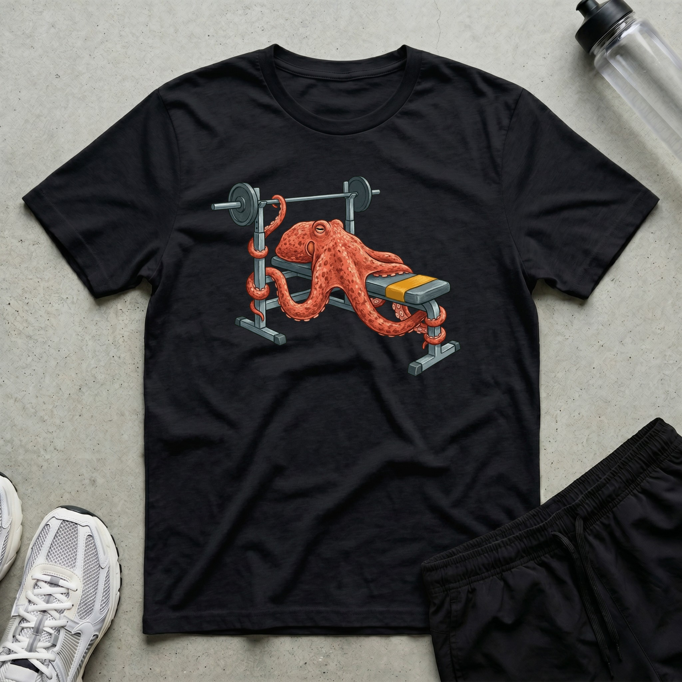Octopus Clings To Bench T-Shirt