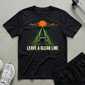 Leave Clean Line T-Shirt - Black