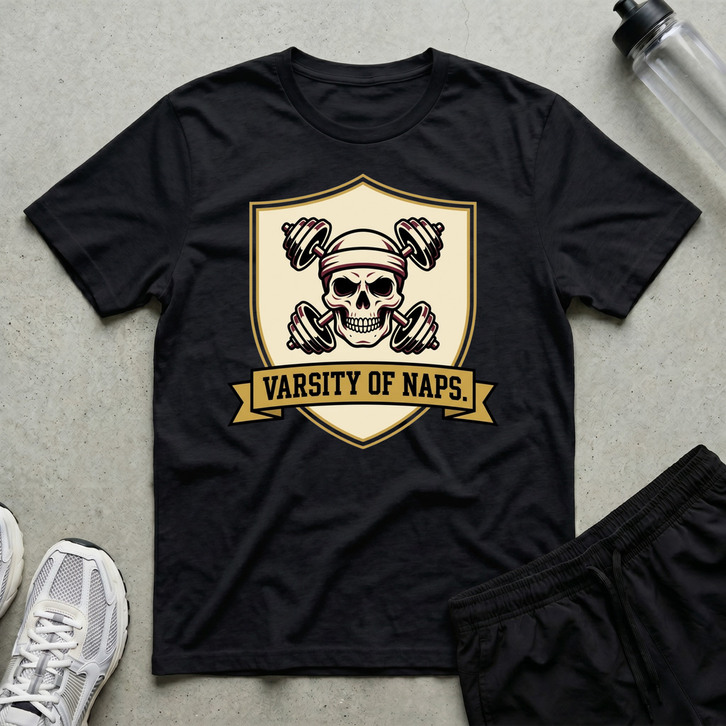 Skull Barbell Varsity T-Shirt