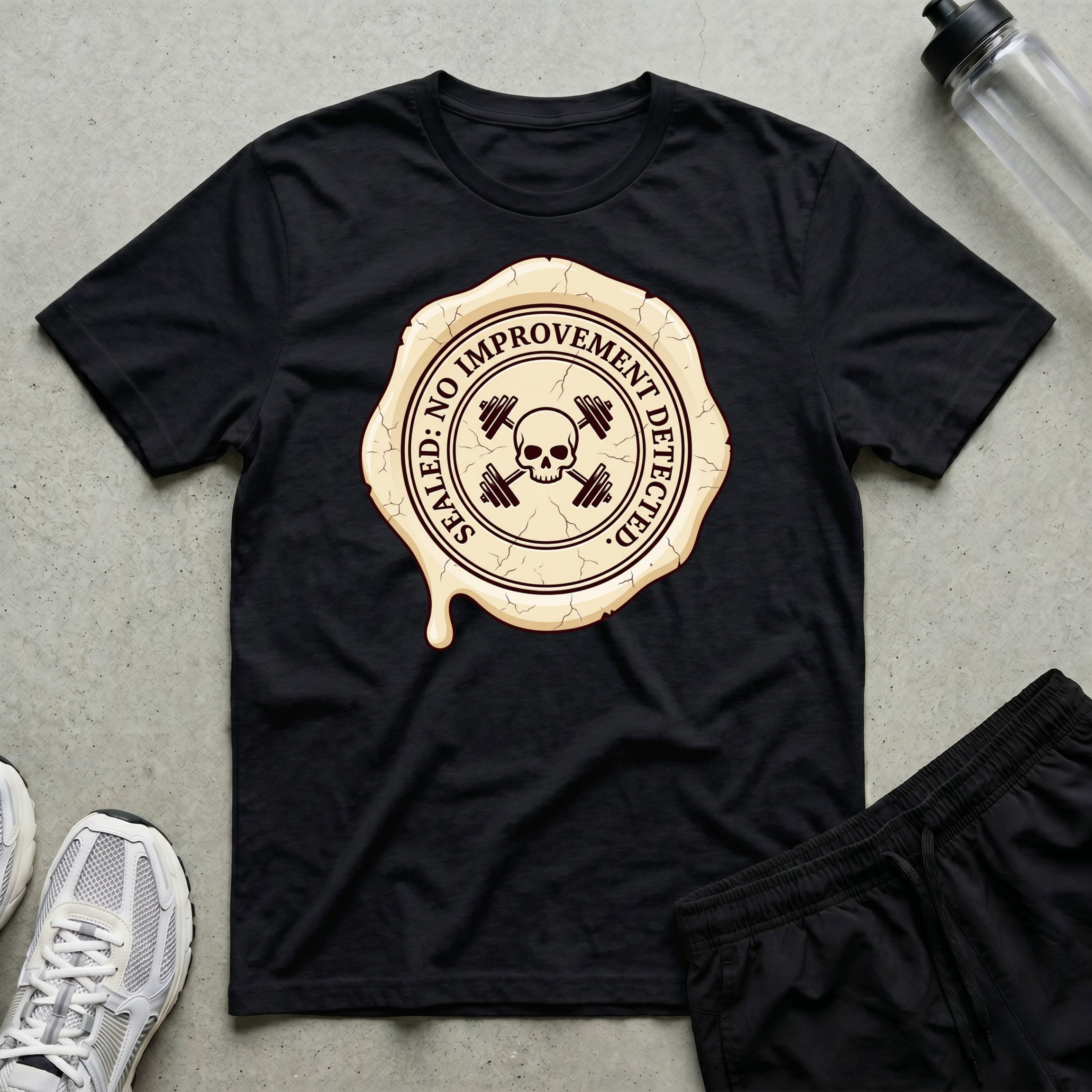 Skull Barbell Wax T-Shirt