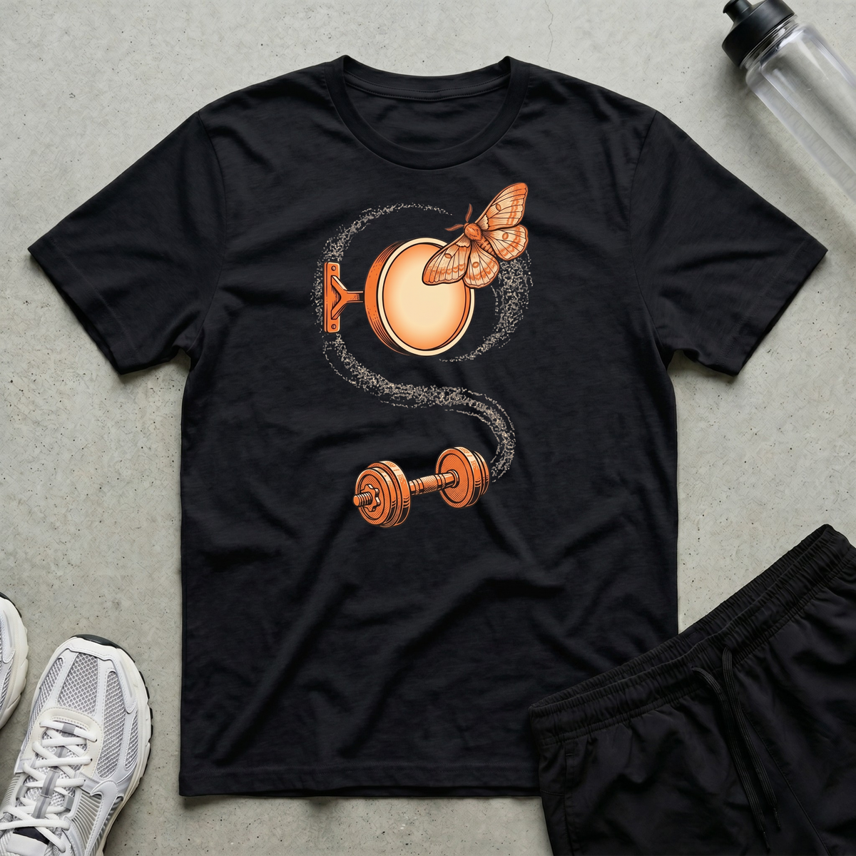 Moth Mirror Dumbbell T-Shirt