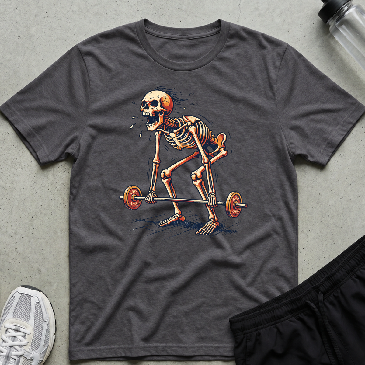 Deadlift Skeleton T-Shirt - Charcoal
