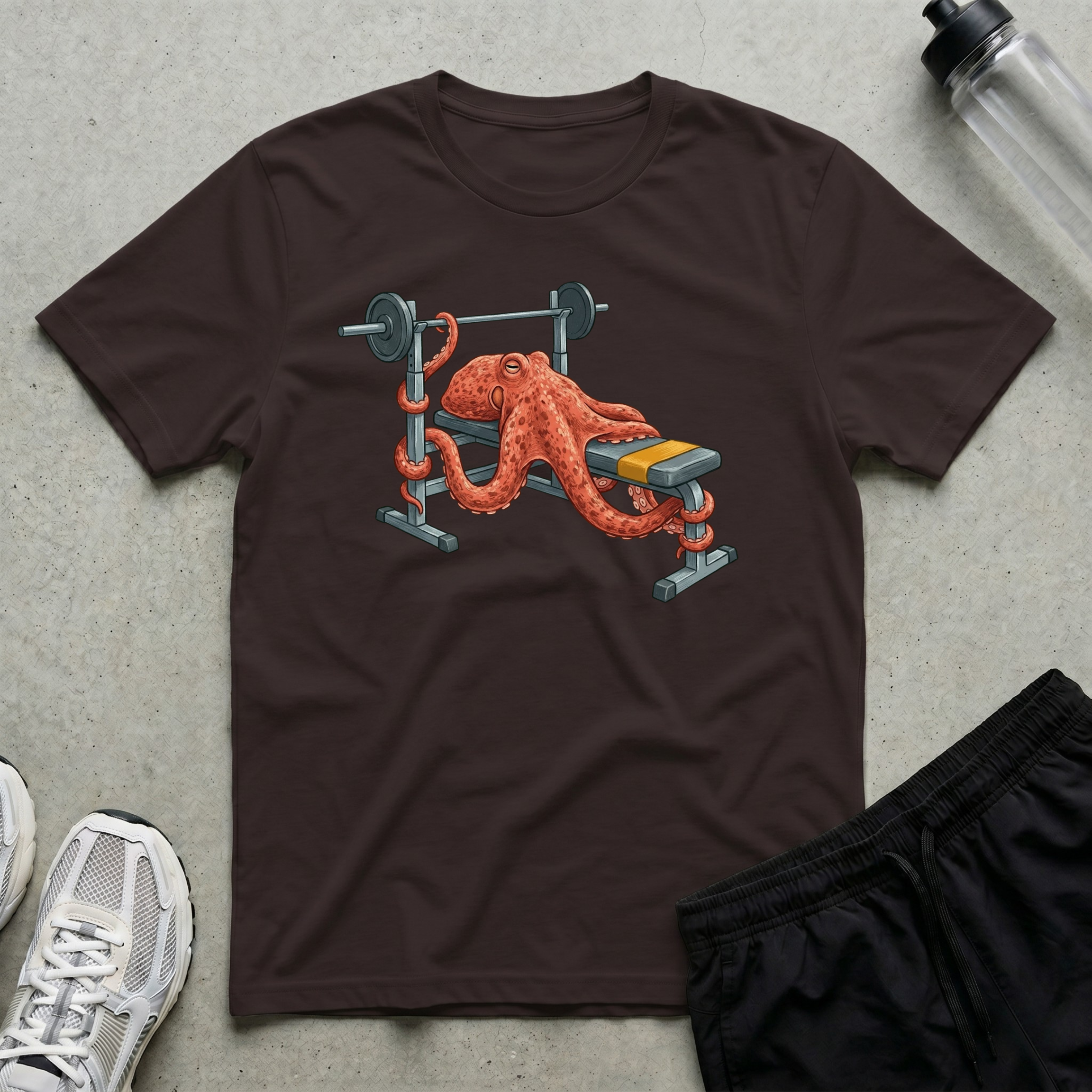 Octopus Clings To Bench T-Shirt