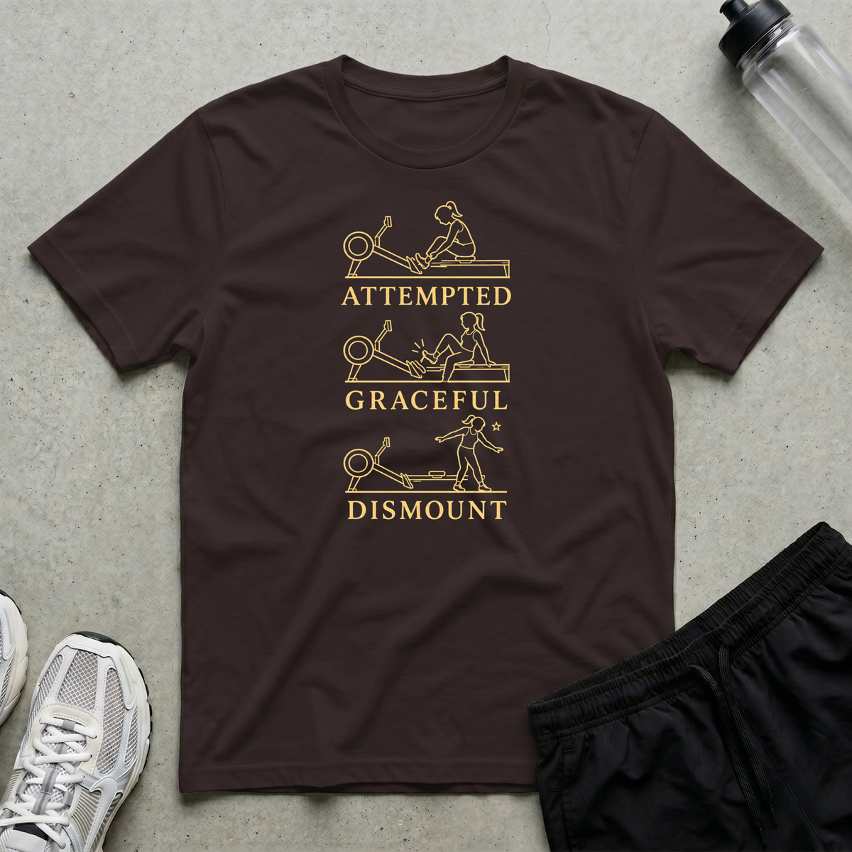Attempted Graceful Dismount T-Shirt - Dark Chocolate