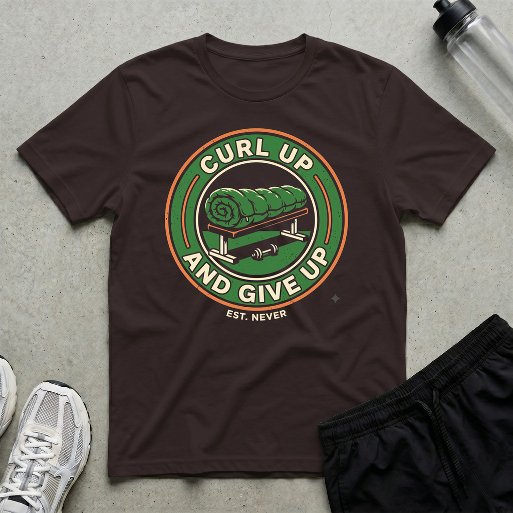 Curl Up And Give Up Est Never T-Shirt