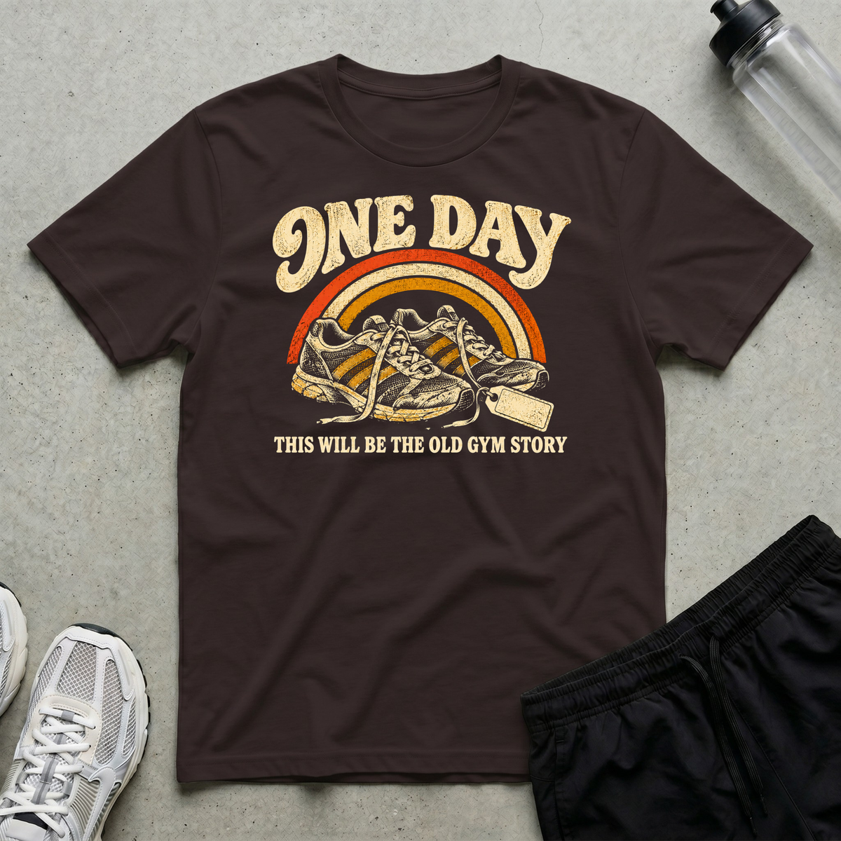 Old Gym Story T-Shirt - Dark Chocolate
