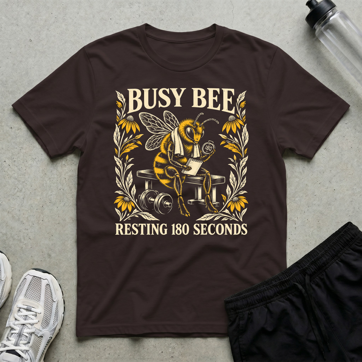 Busy Bee Resting T-Shirt - Dark Chocolate