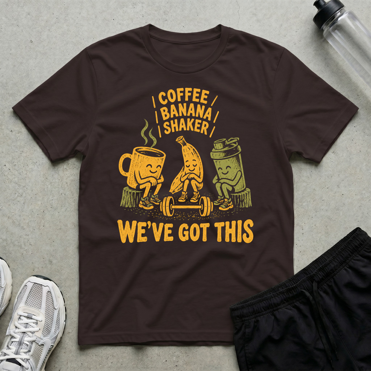 Coffee Banana Shaker T-Shirt - Dark Chocolate