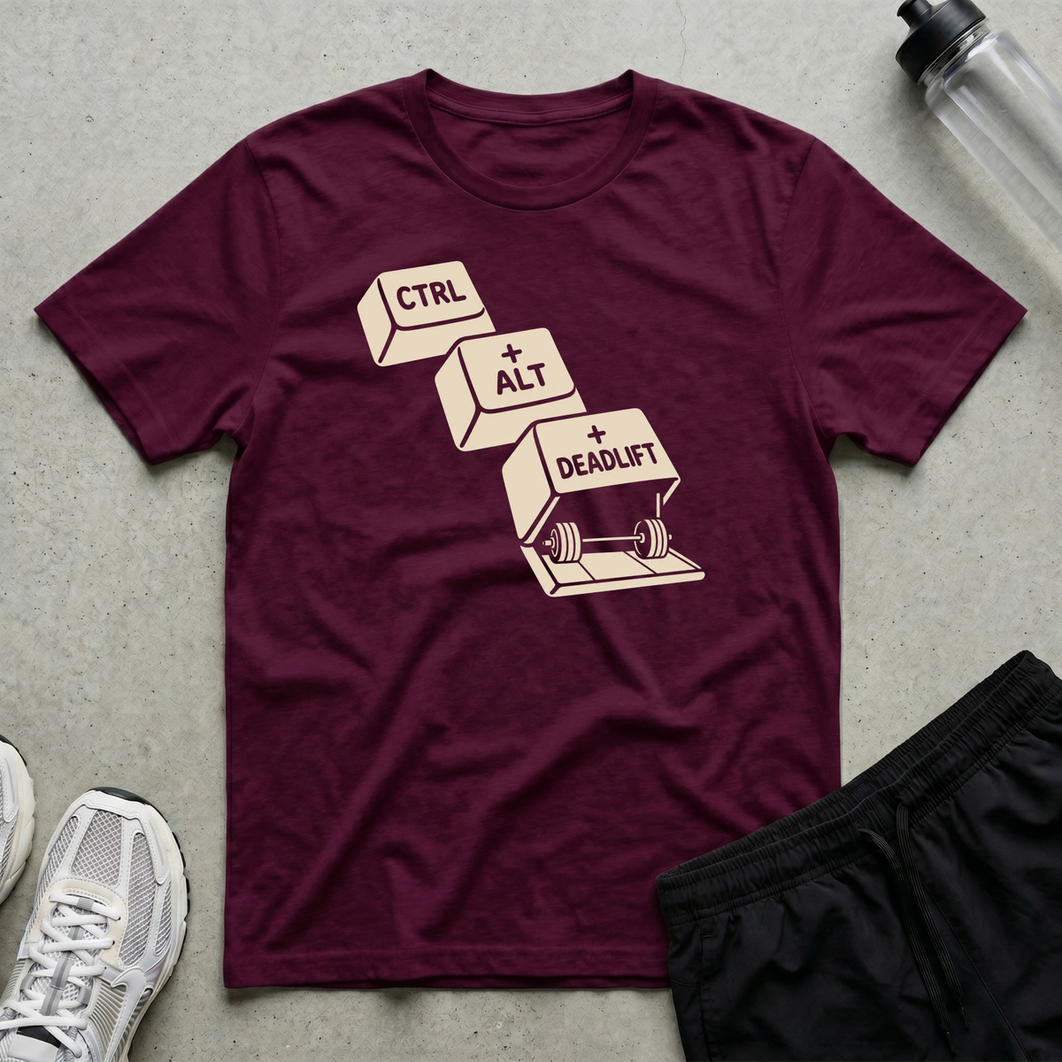 Ctrl Alt Deadlift T-Shirt - Maroon