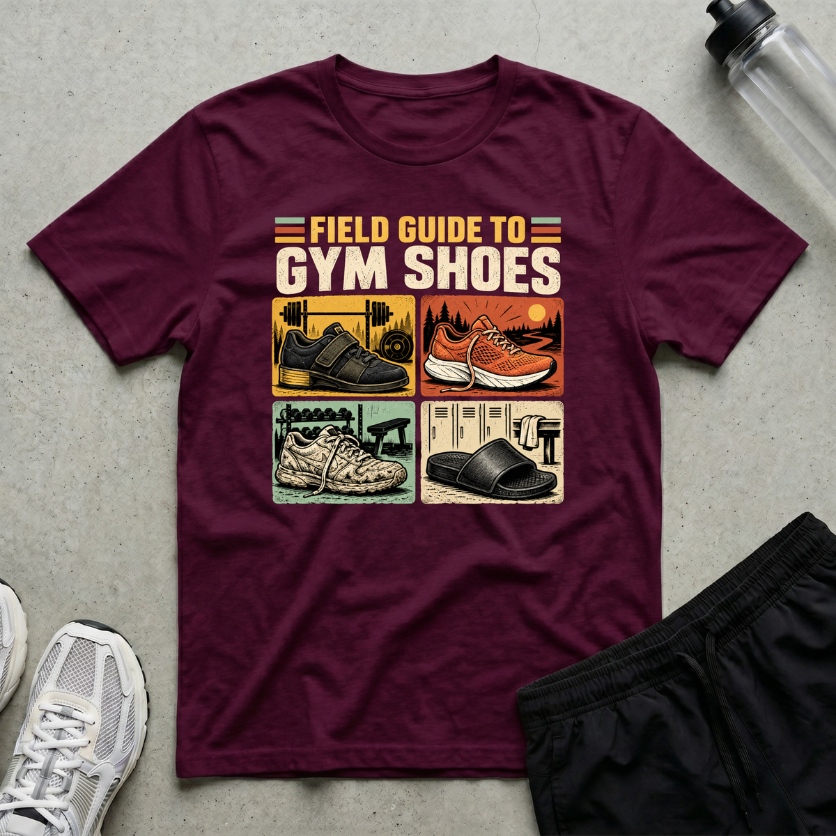 Gym Shoe Guide T-Shirt - Maroon