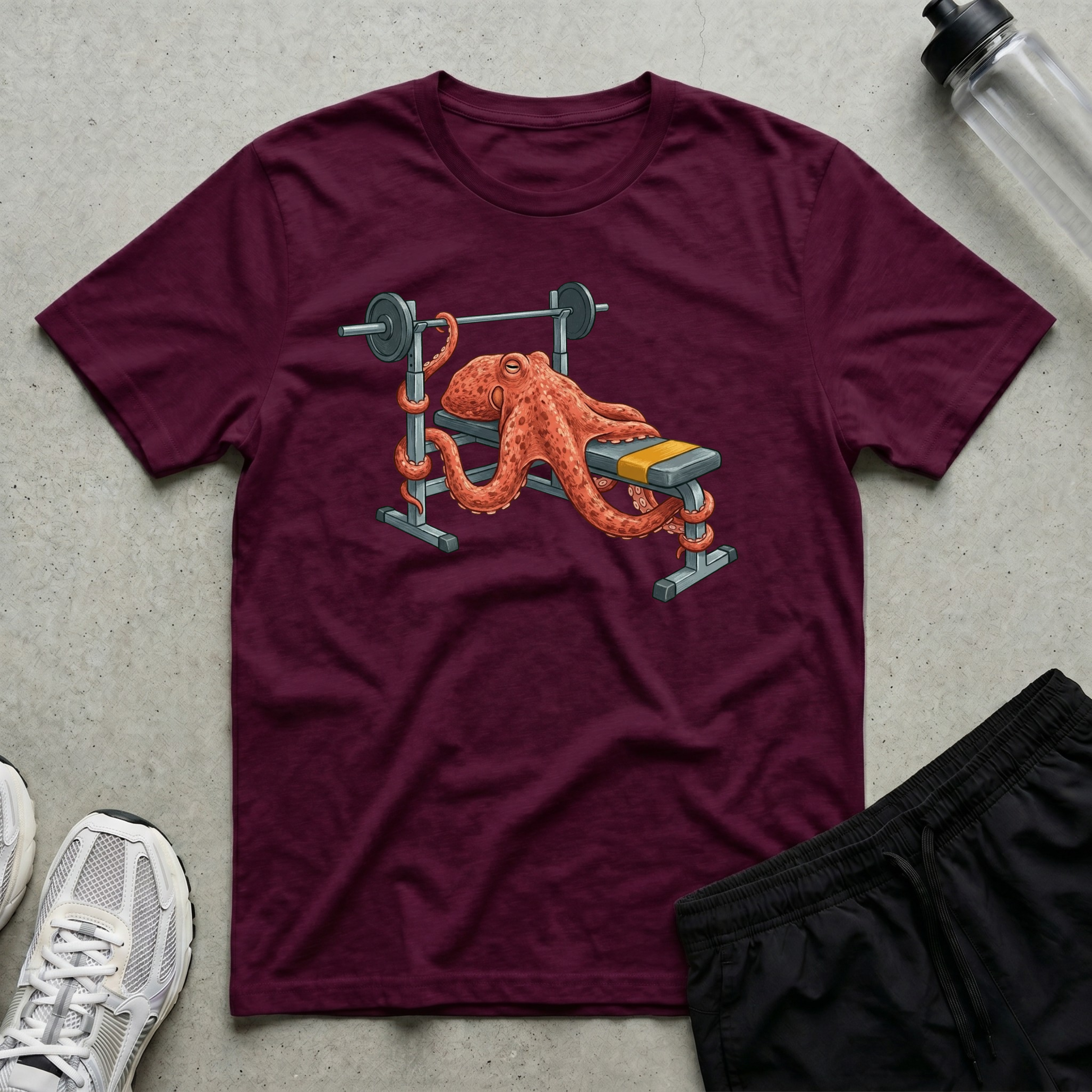 Octopus Clings To Bench T-Shirt