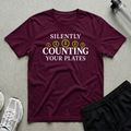 Silently Counting Plates T-Shirt - Maroon