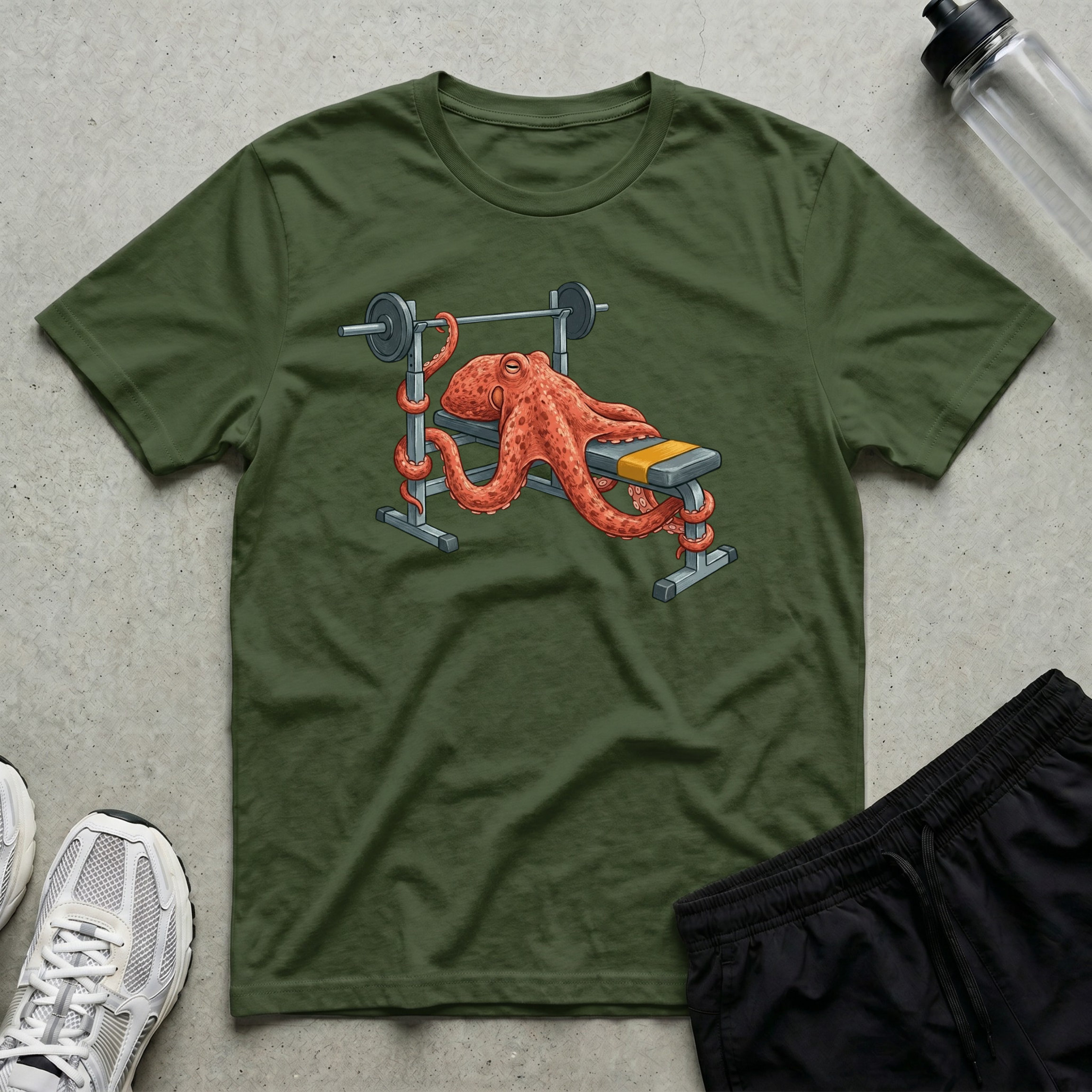 Octopus Clings To Bench T-Shirt