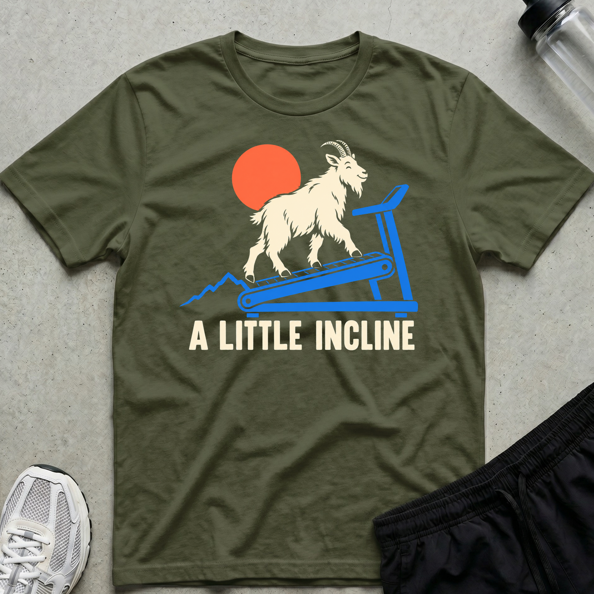 A Little Incline T-Shirt - Military Green
