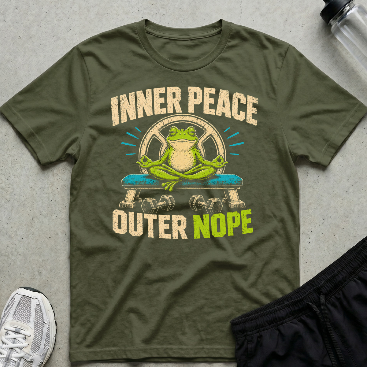 Inner Peace Nope T-Shirt - Military Green