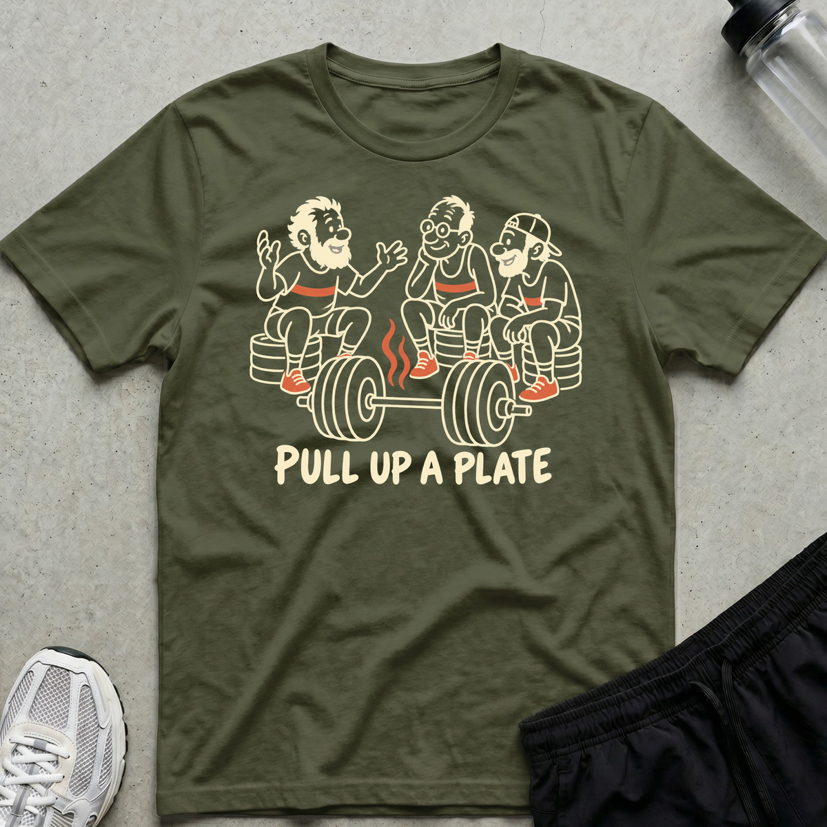 Barbell Campfire T-Shirt - Military Green