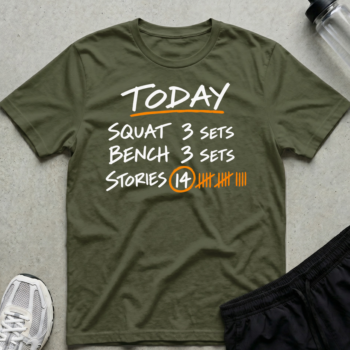 Training Log T-Shirt - Military Green