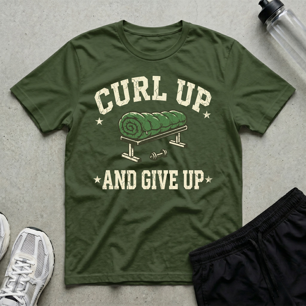 Curl Up And Give Up Varsity T-Shirt