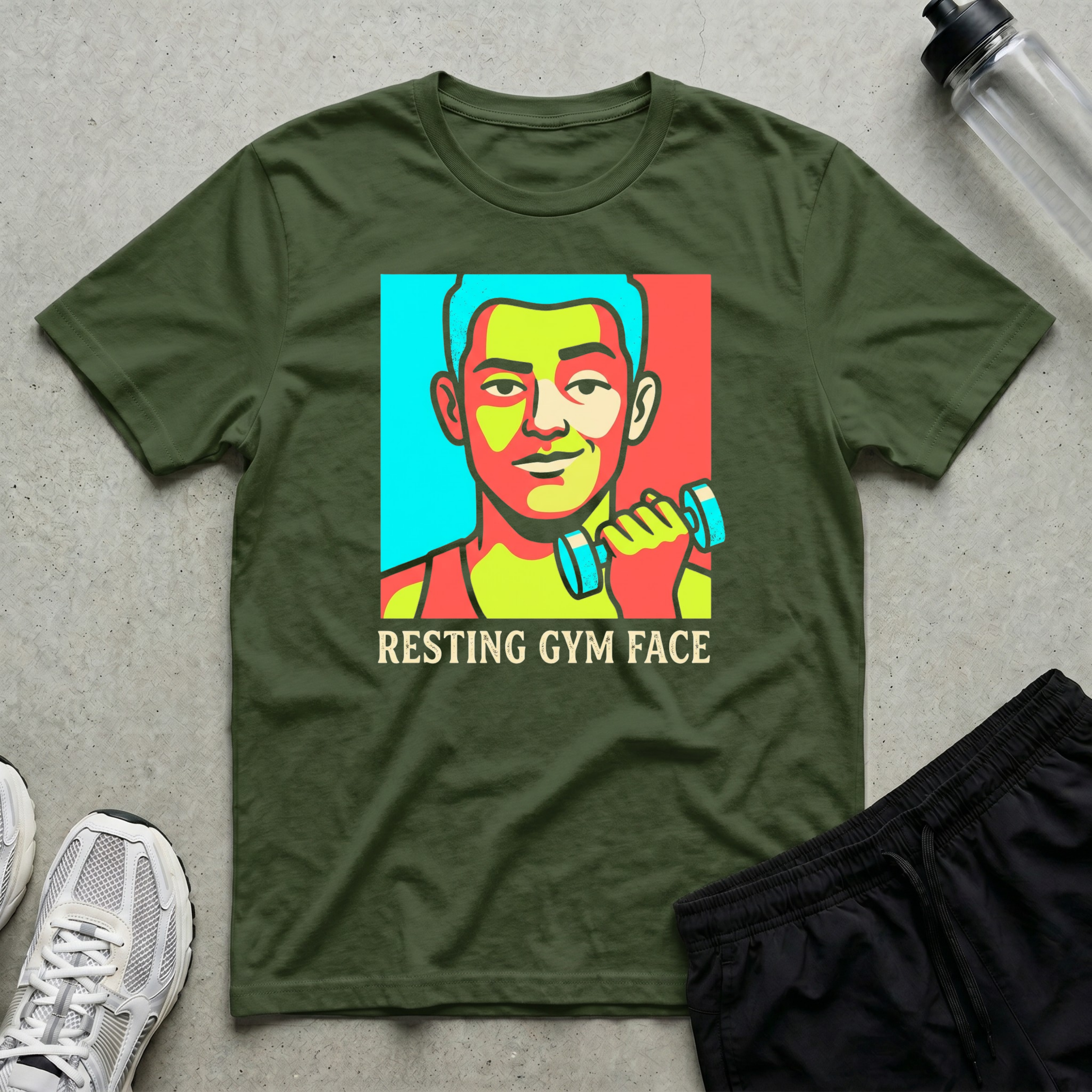 Resting Gym Face Portrait T-Shirt