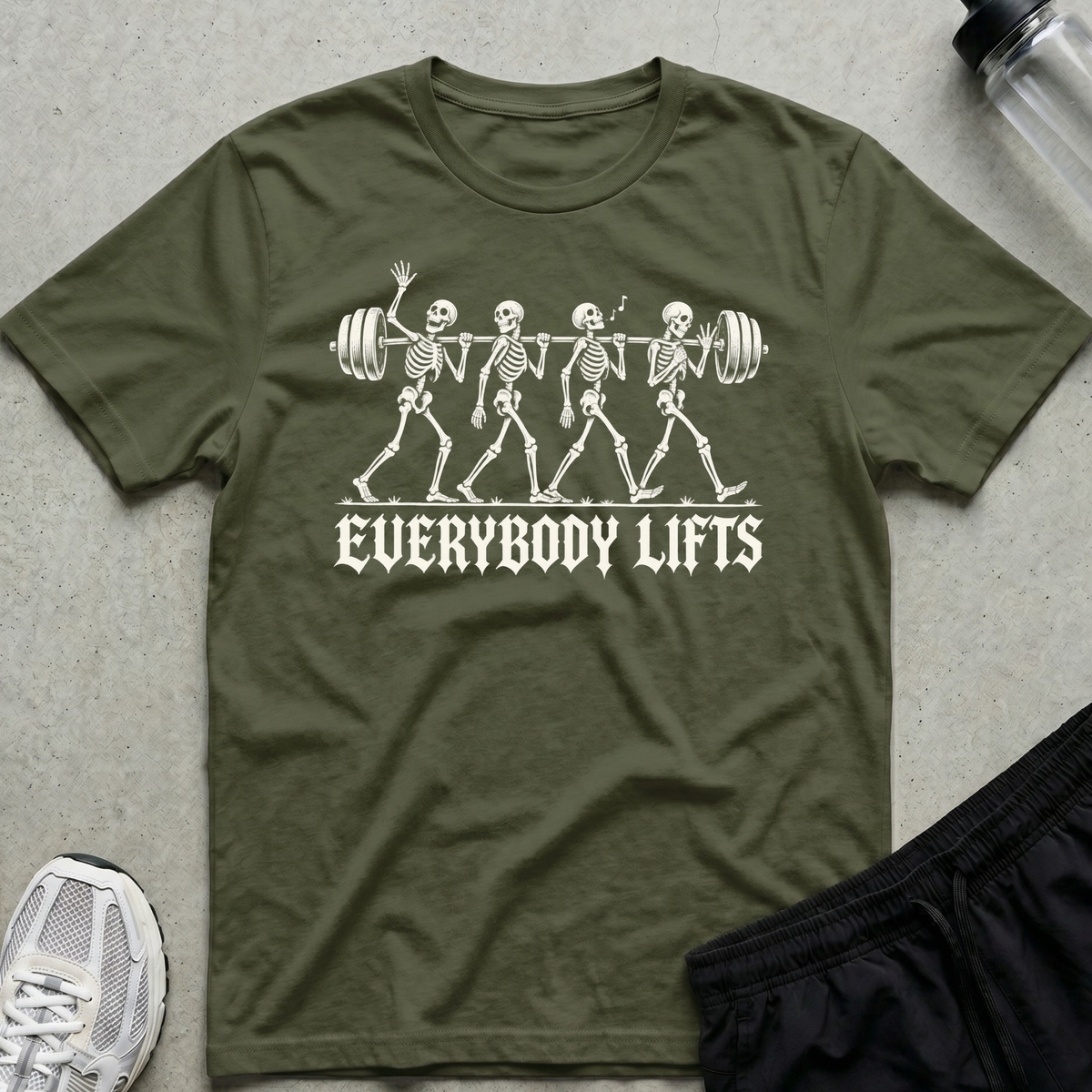 Everybody Lifts T-Shirt - Military Green