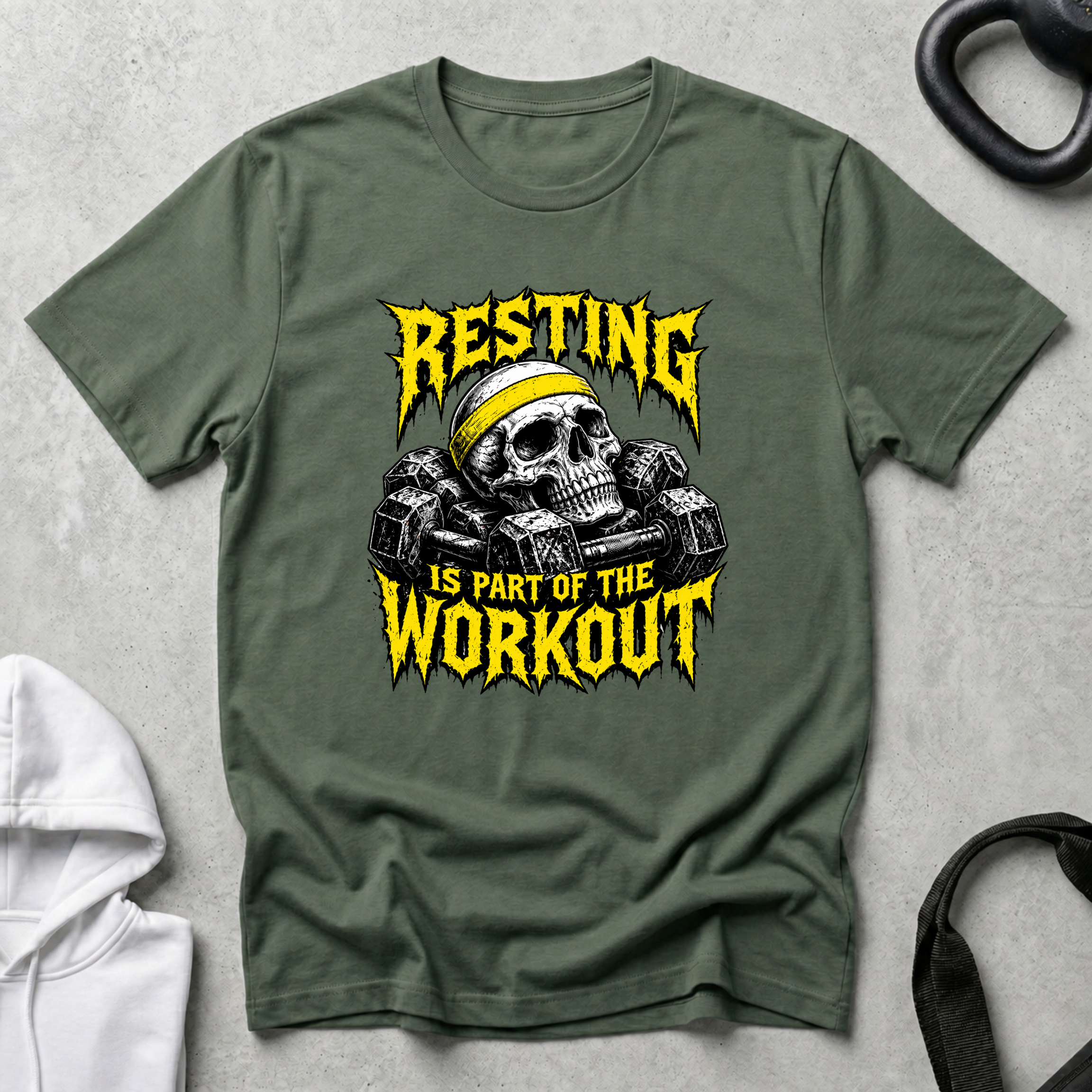 Resting is part of the workout yellow