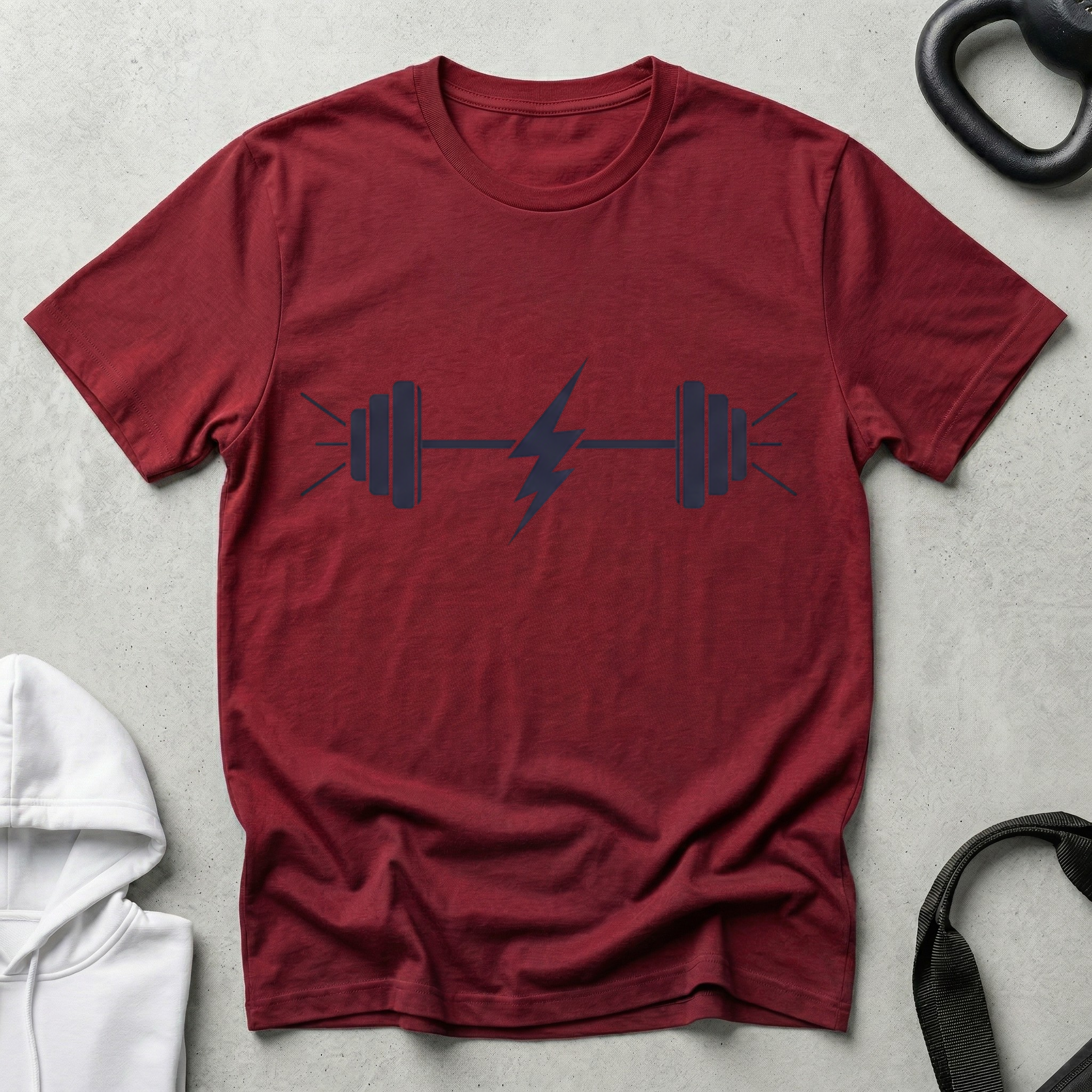 Barbell and ligthning T‑Shirt