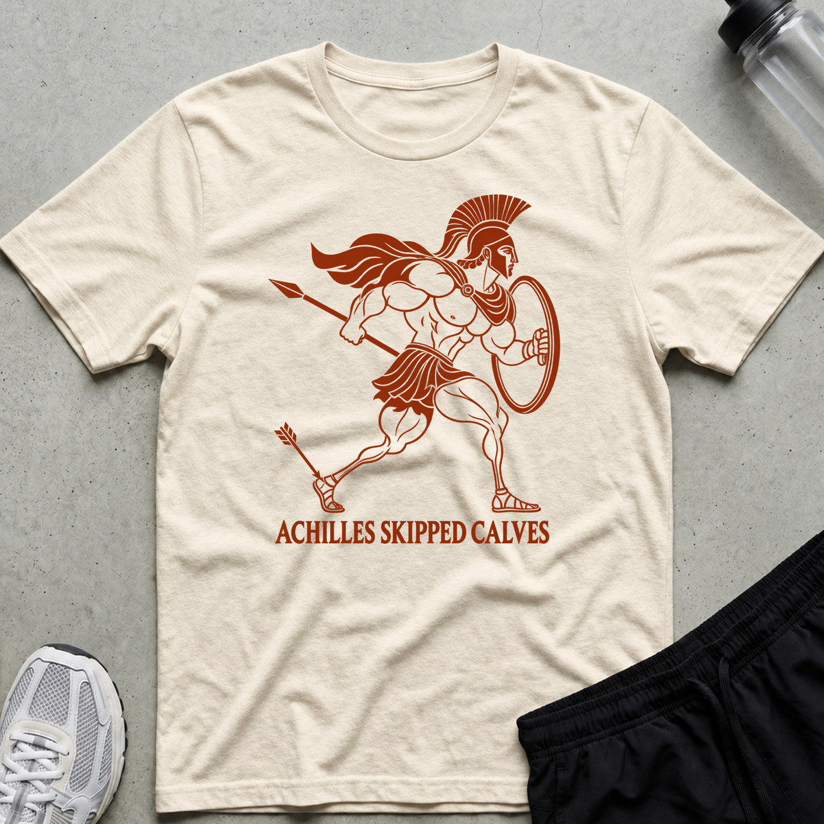 Achilles Skipped Calves T-Shirt - Natural