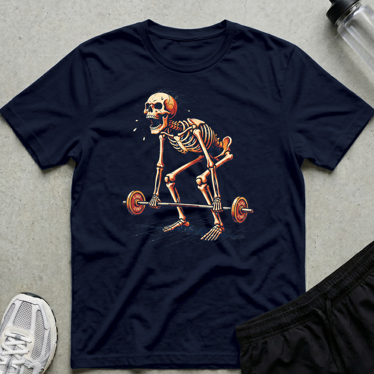 Deadlift Skeleton T-Shirt - Navy