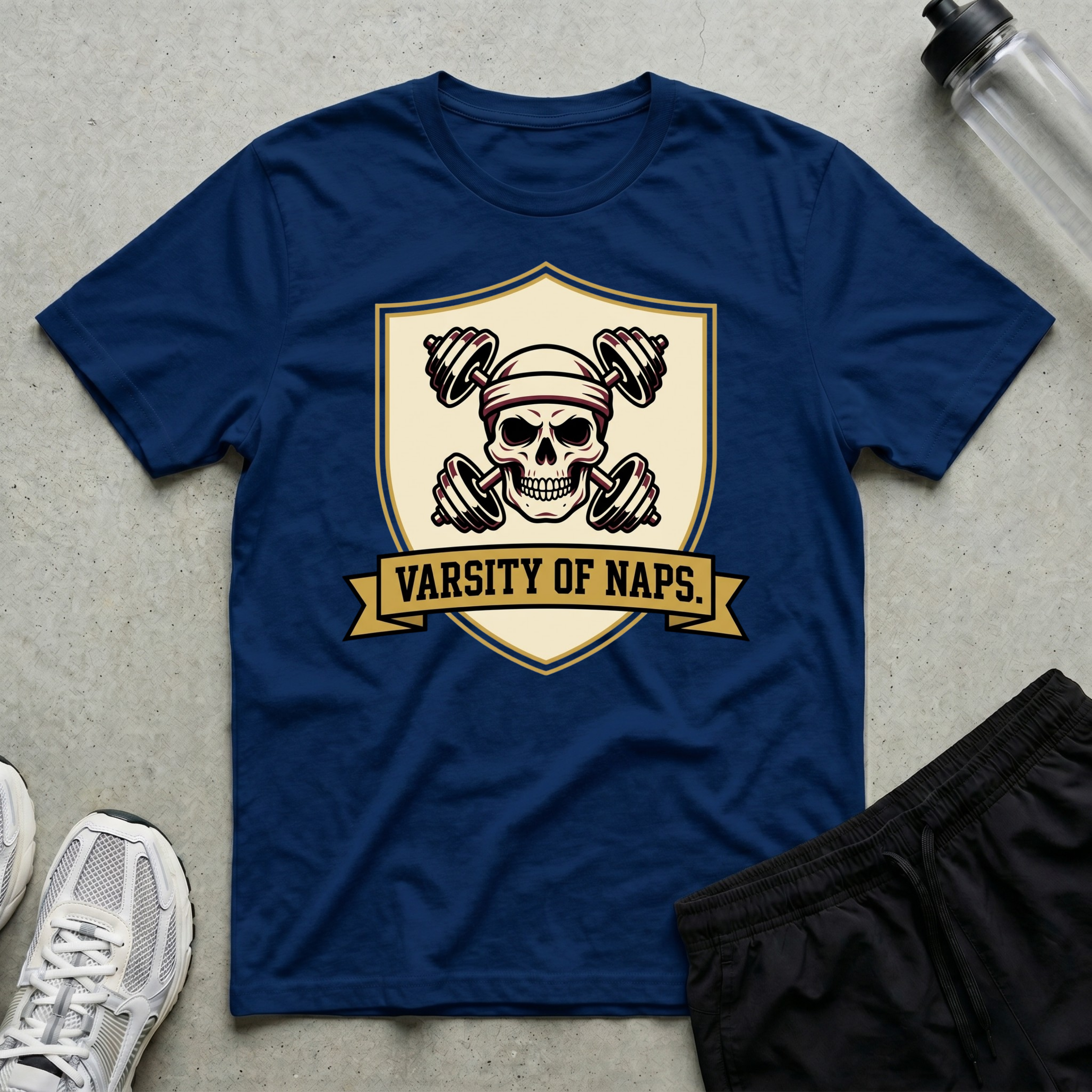 Skull Barbell Varsity T-Shirt