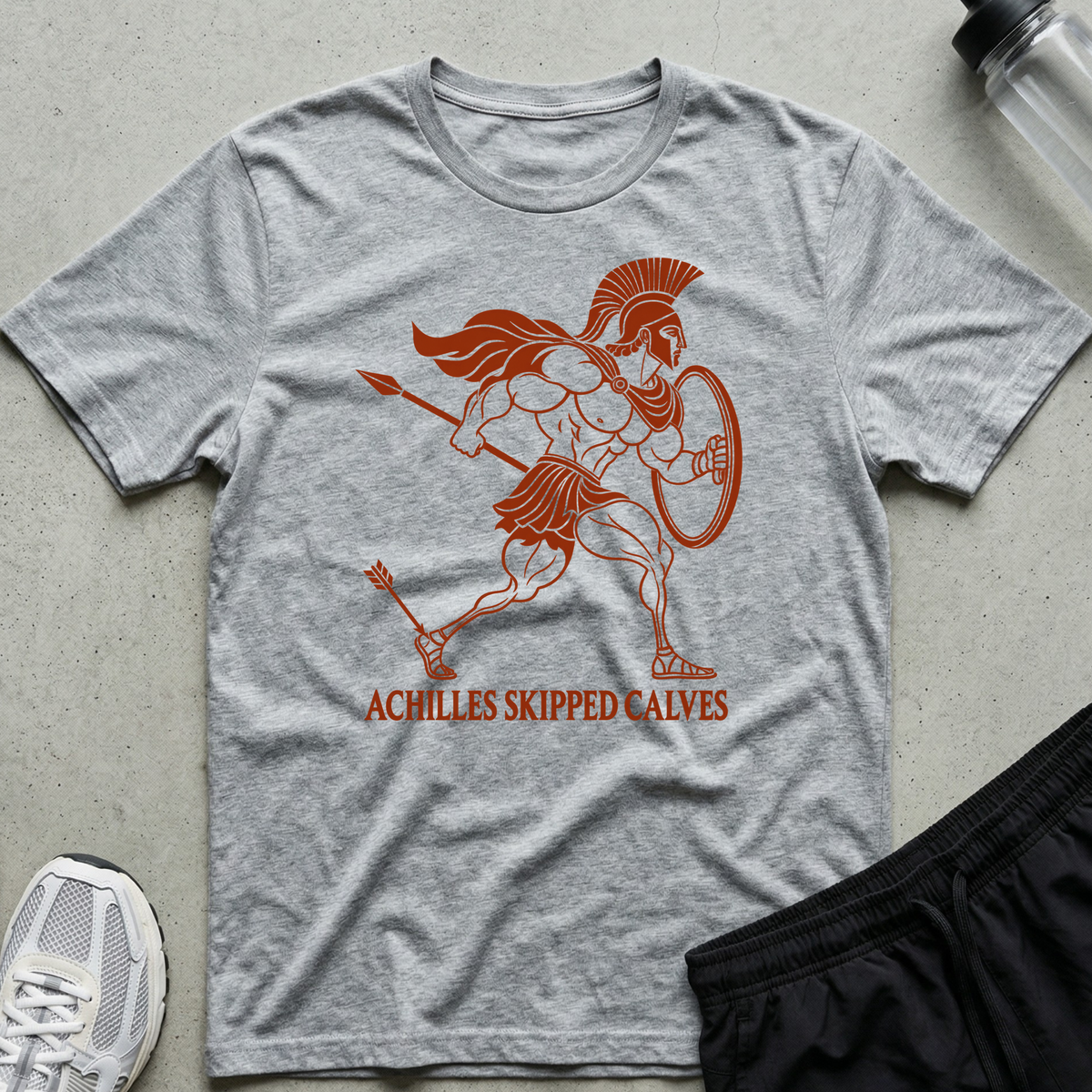 Achilles Skipped Calves T-Shirt - Sport Grey