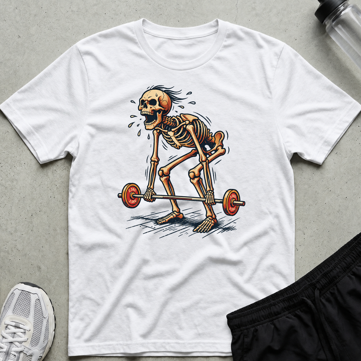 Deadlift Skeleton T-Shirt - White
